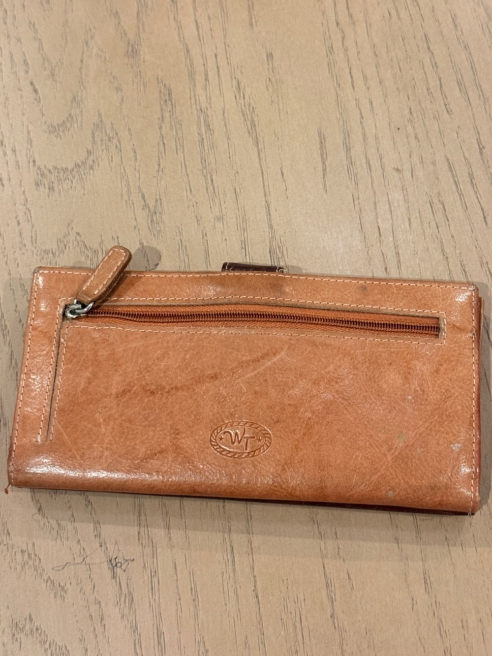 Leather Two-Tone Studded Wallet - Brown/Tan - Picture 4 of 9